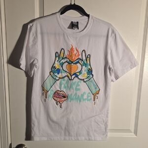 White Graphic Tee with Vibrant Design